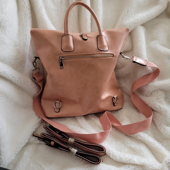 Fashion Blush Pink Crossbody/Backpack - Picture 3 of 12